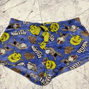Dreamworks Shrek Fleece Shorts in Blue and Green